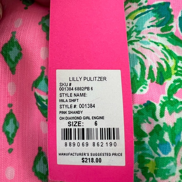 Lilly Pulitzer Pink and Green Floral Mini Dress - Picture 3 of 3